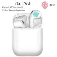 Load image into Gallery viewer, I12 TWS Wireless Headset Bluetooth Earphone Sport 5.0 Stereo Wireless Earbud for Apple IPhone Xiaomi Huawei Samsung Headphones