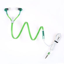 Load image into Gallery viewer, Fashion Glow In The Dark Metal Earphones Earbuds With Mic Glowing Zipper Headset Luminous Light Stereo Handsfree Earphone